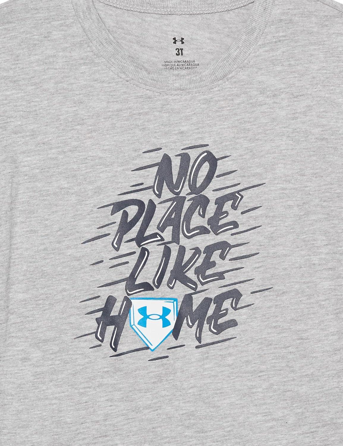 imageUnder Armour Boys Short Sleeve Shirt Crewneck Lightweight and BreathableMod Gray Verbiage
