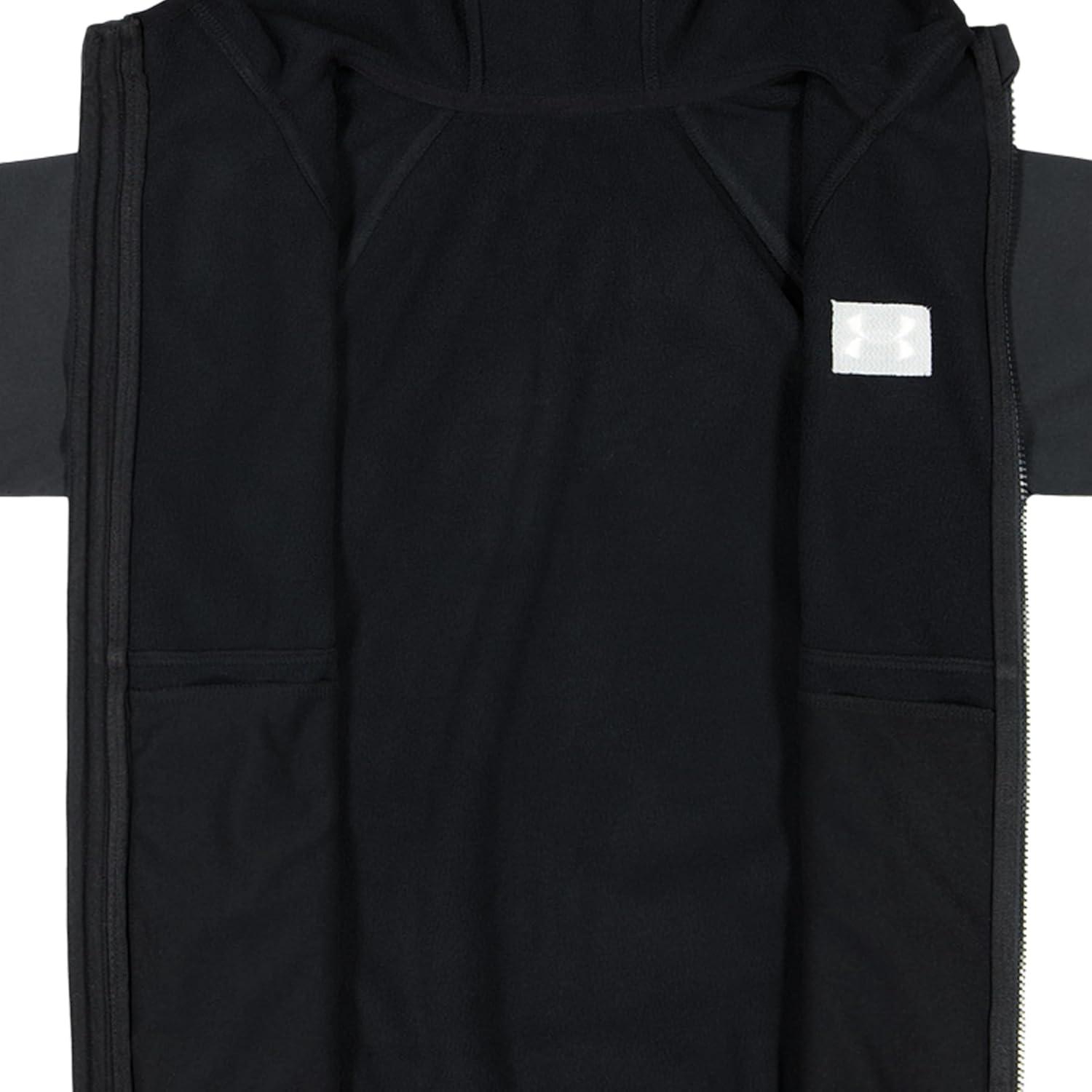 imageUnder Armour Boys Sim Softshell Jacket Hooded with Zipper Closure WaterResistant ampamp LightweightLegacy Black