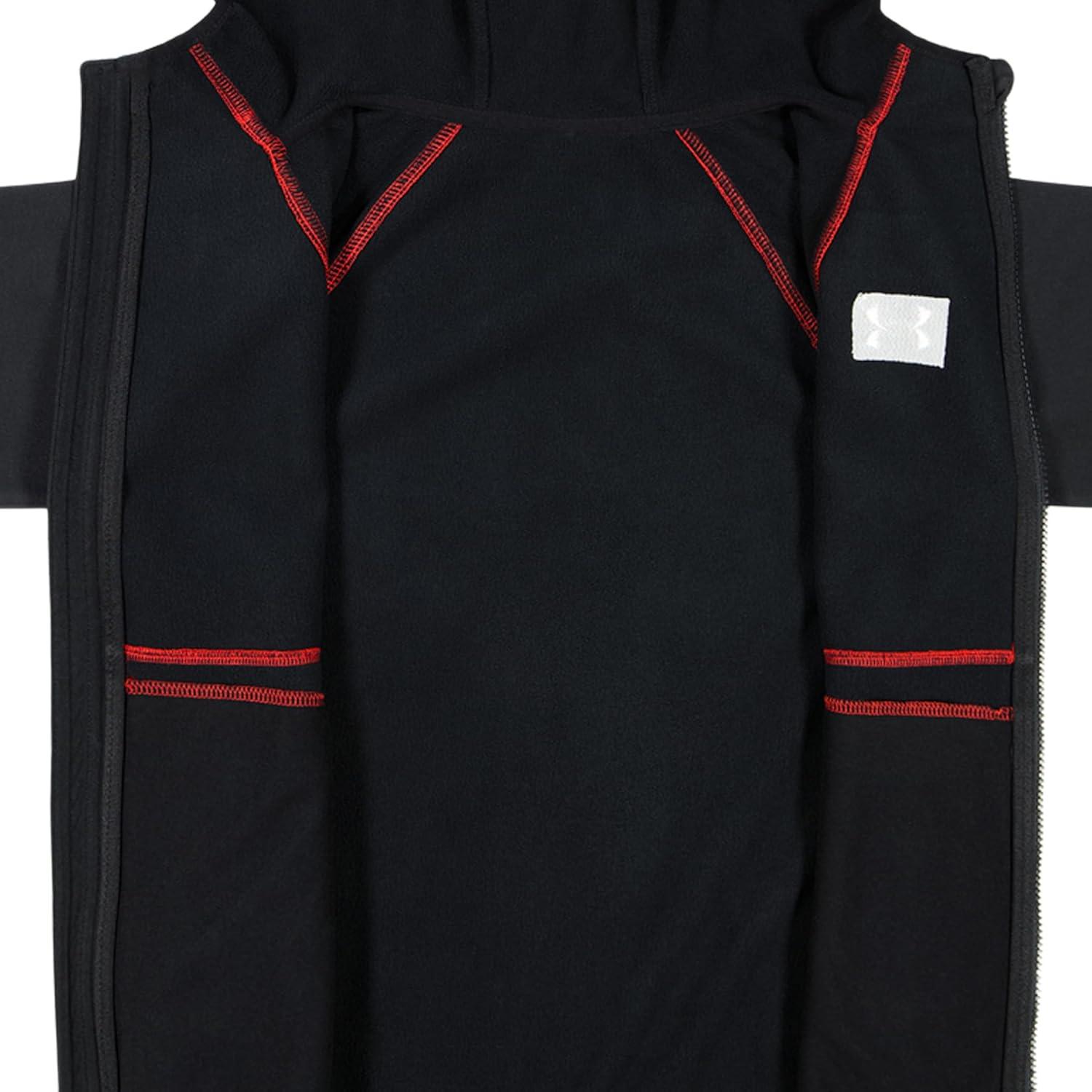 imageUnder Armour Boys Sim Softshell Jacket Hooded with Zipper Closure WaterResistant ampamp LightweightLegacy Red