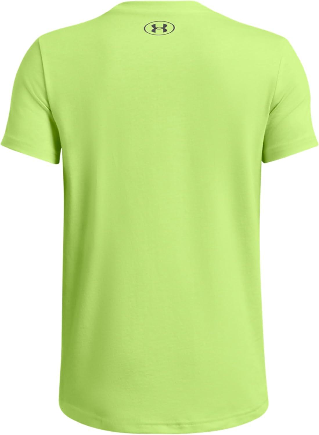 imageUnder Armour Boys Sportstyle Left Chest ShortSleeve TShirt304 Morph Green   Black