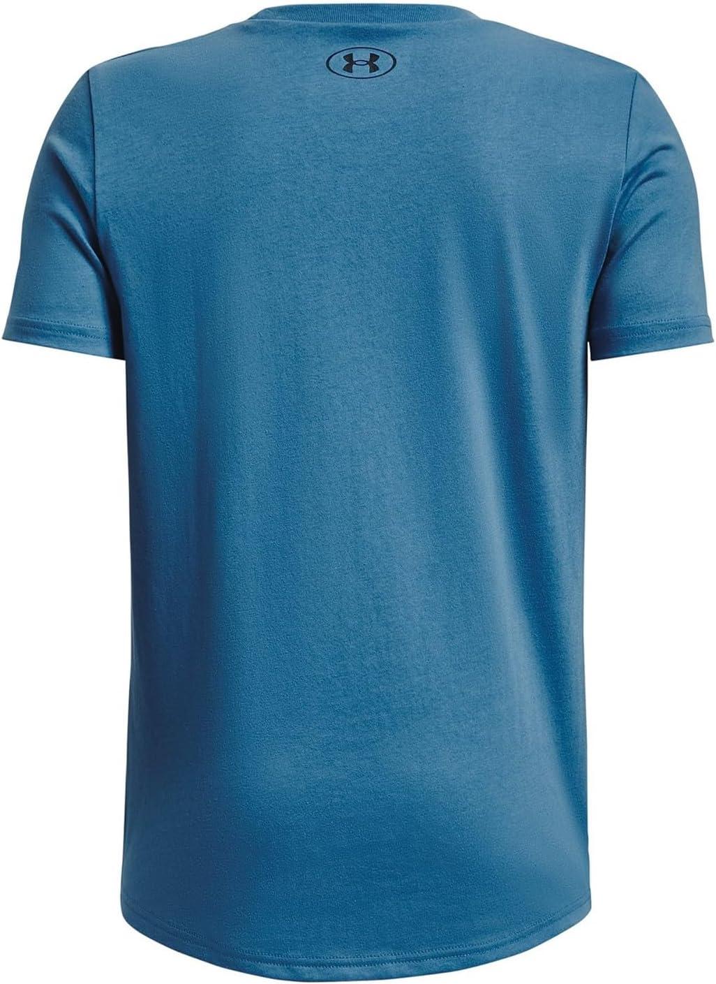 imageUnder Armour Boys Sportstyle Left Chest ShortSleeve TShirt466 Cosmic Blue   Black