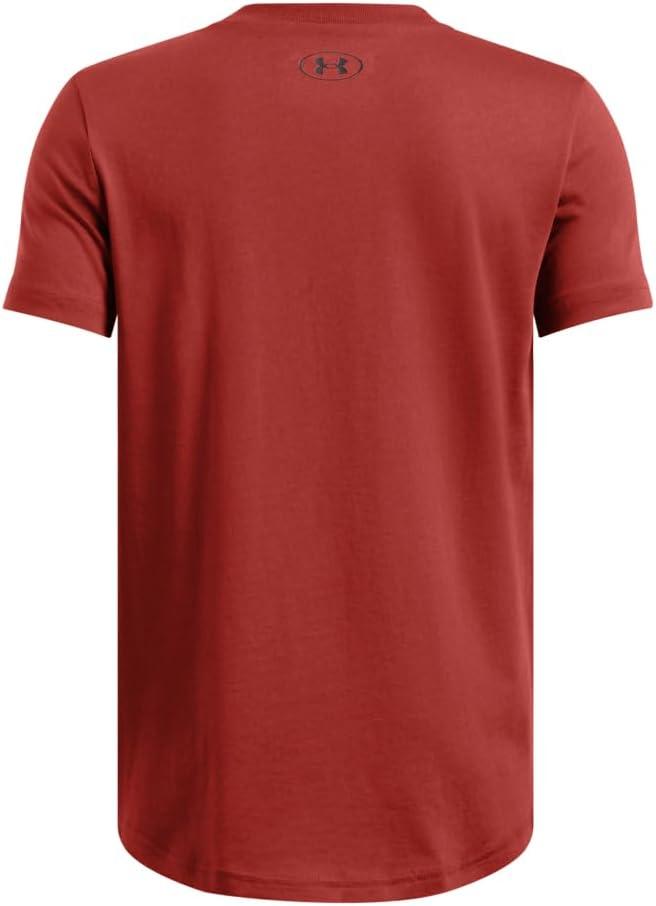 imageUnder Armour Boys Sportstyle Left Chest ShortSleeve TShirt840 Earthen Orange   Black