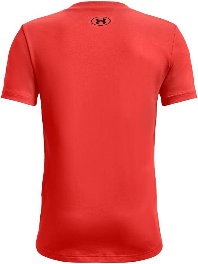 imageUnder Armour Boys Sportstyle Left Chest ShortSleeve TShirtDark Orange 860Black