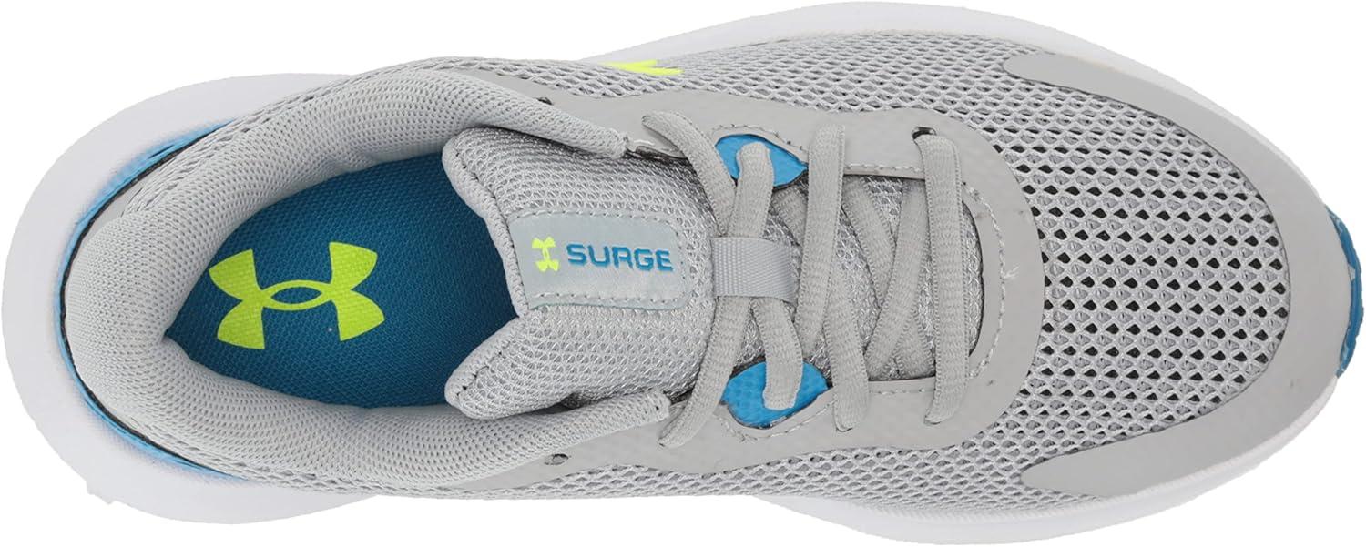 imageUnder Armour Boys Surge 3 Running ShoeMod Gray 100Highvis Yellow