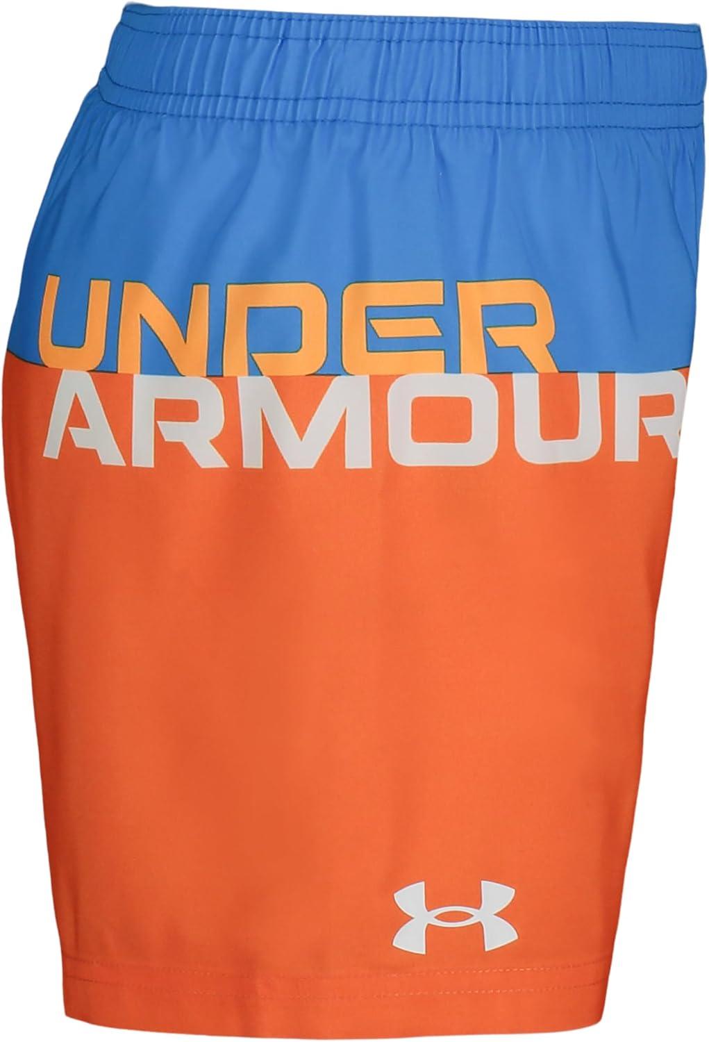 imageUnder Armour Boys Swim Trunk Shorts Lightweight ampamp Water Repelling Quick Dry MaterialAtomic Color Block
