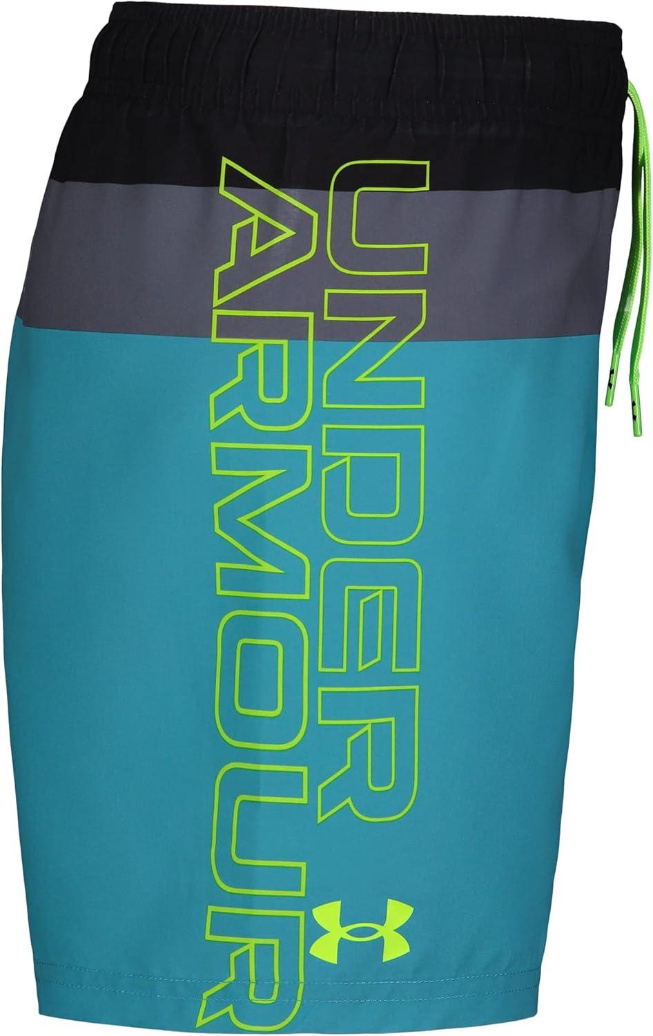 imageUnder Armour Boys Swim Trunk Shorts Lightweight ampamp Water Repelling Quick Dry MaterialBlack Triblock