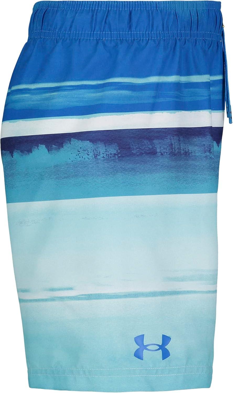 imageUnder Armour Boys Swim Trunk Shorts Lightweight ampamp Water Repelling Quick Dry MaterialBlue Circuit Horizon