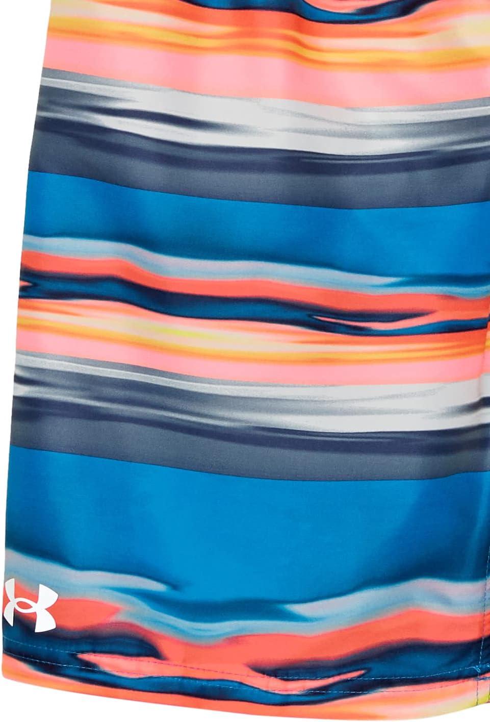 imageUnder Armour Boys Swim Trunk Shorts Lightweight ampamp Water Repelling Quick Dry MaterialBlue Circuit Stripe