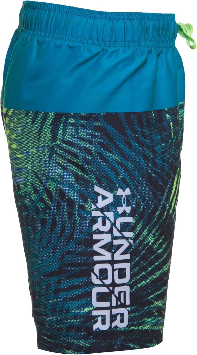 imageUnder Armour Boys Swim Trunk Shorts Lightweight ampamp Water Repelling Quick Dry MaterialCerulean Palm