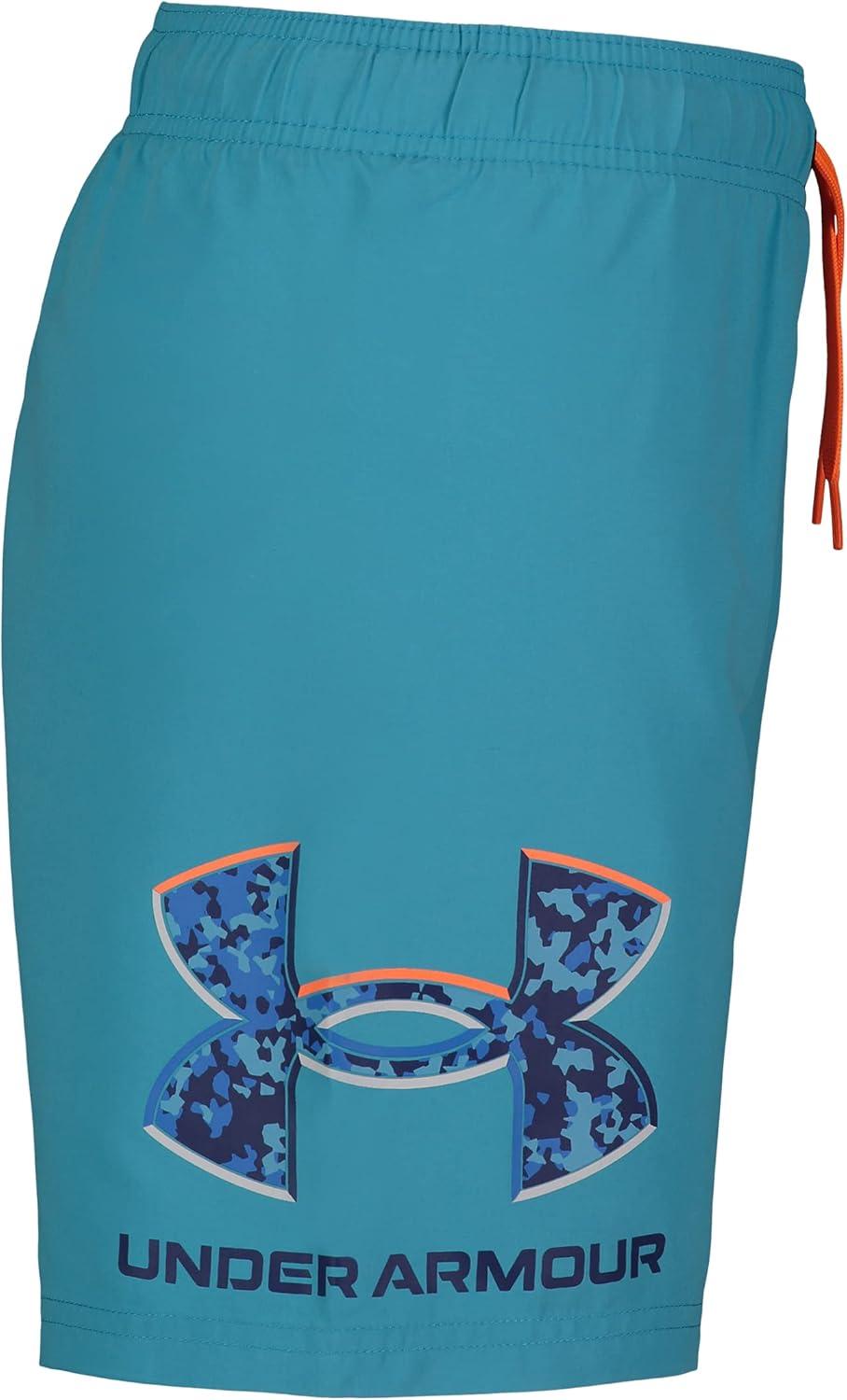 imageUnder Armour Boys Swim Trunk Shorts Lightweight ampamp Water Repelling Quick Dry MaterialGlacier Blue Speckle