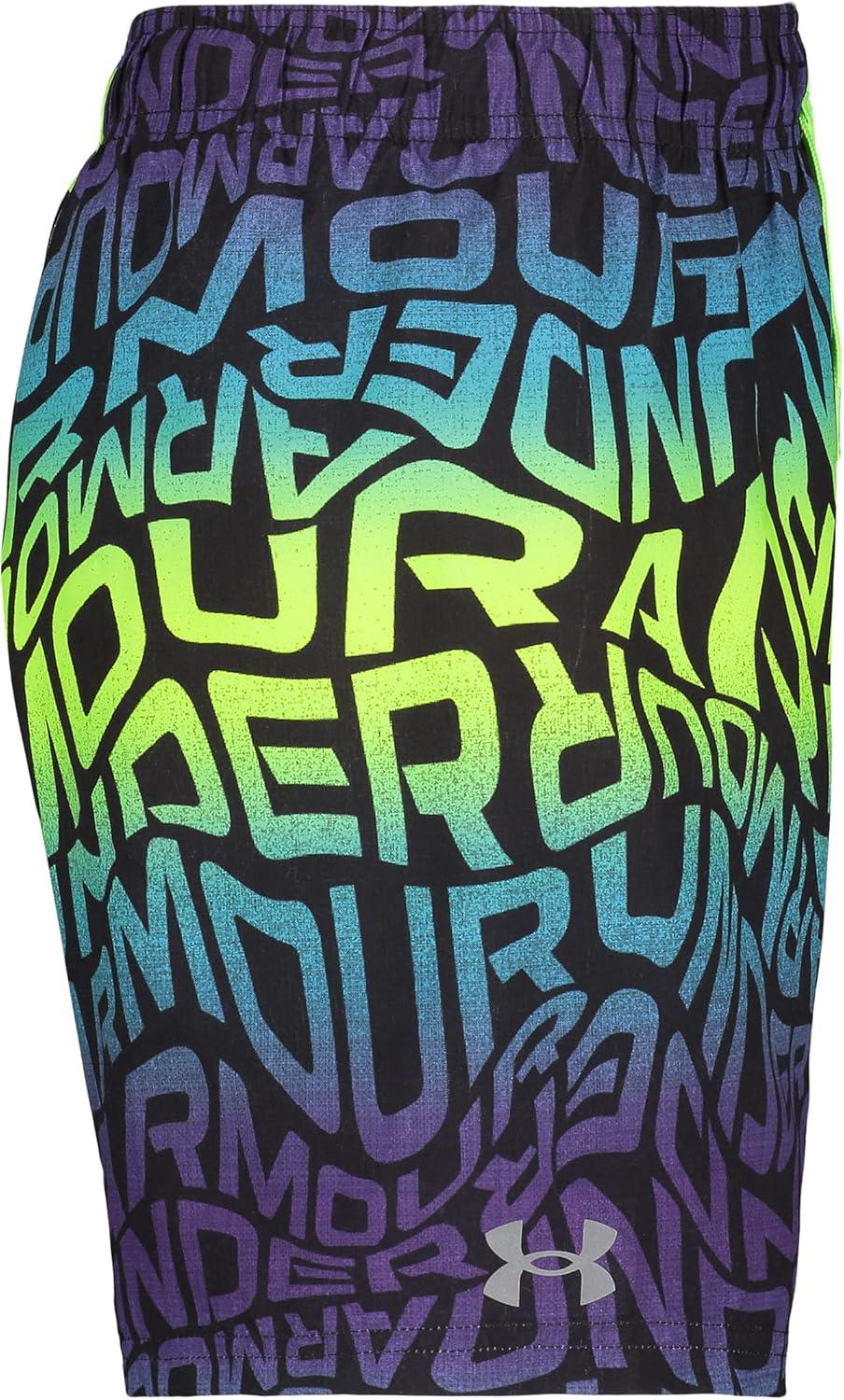 imageUnder Armour Boys Swim Trunk Shorts Lightweight ampamp Water Repelling Quick Dry MaterialLime Surge Warp
