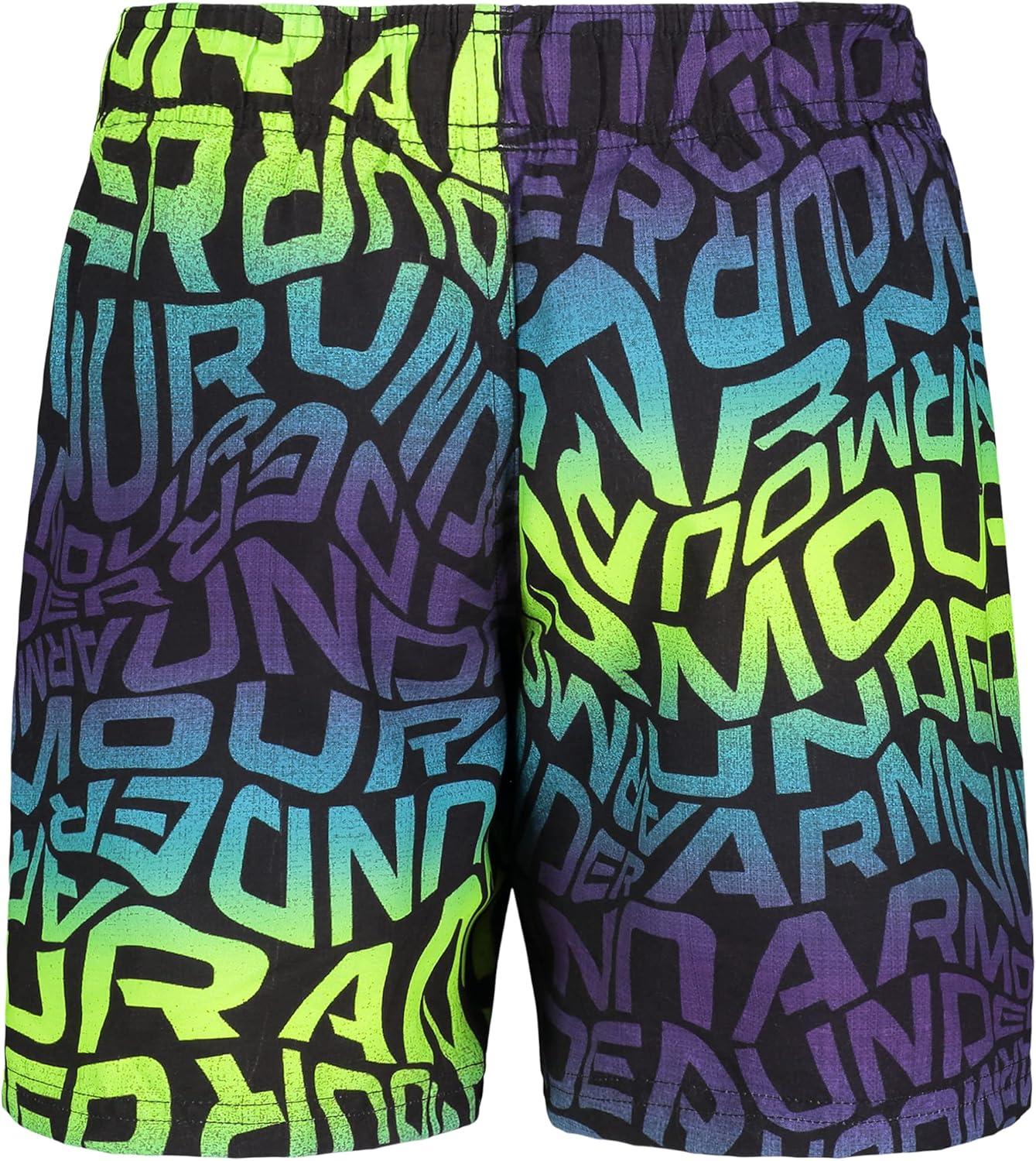 imageUnder Armour Boys Swim Trunk Shorts Lightweight ampamp Water Repelling Quick Dry MaterialLime Surge Warp