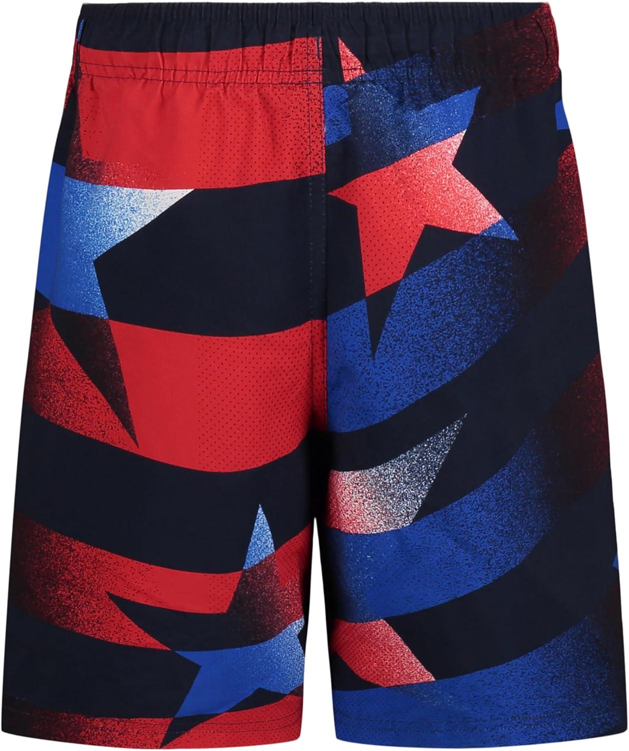 imageUnder Armour Boys Swim Trunk Shorts Lightweight ampamp Water Repelling Quick Dry MaterialNavy Flag Streamer