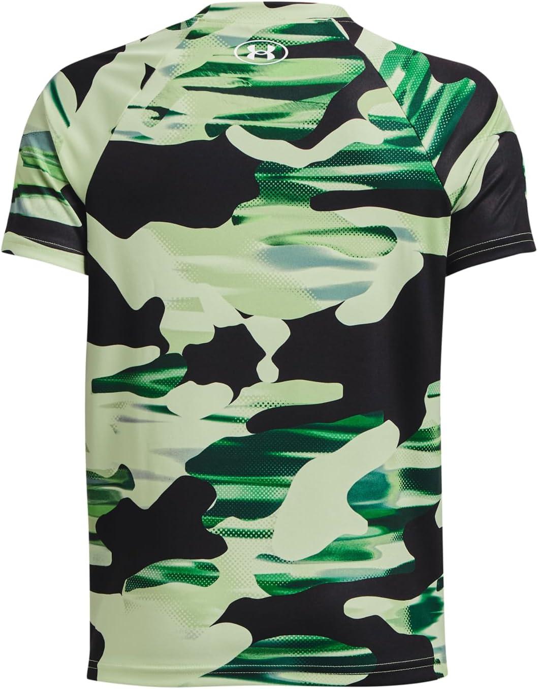 imageUnder Armour Boys Tech Big Logo Printed ShortSleeve TShirt369 Phosphor Green   White