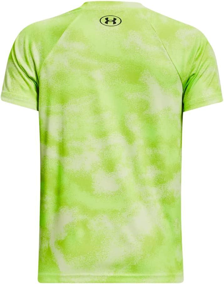 imageUnder Armour Boys Tech Big Logo Printed ShortSleeve TShirt370 Lime Surge   White