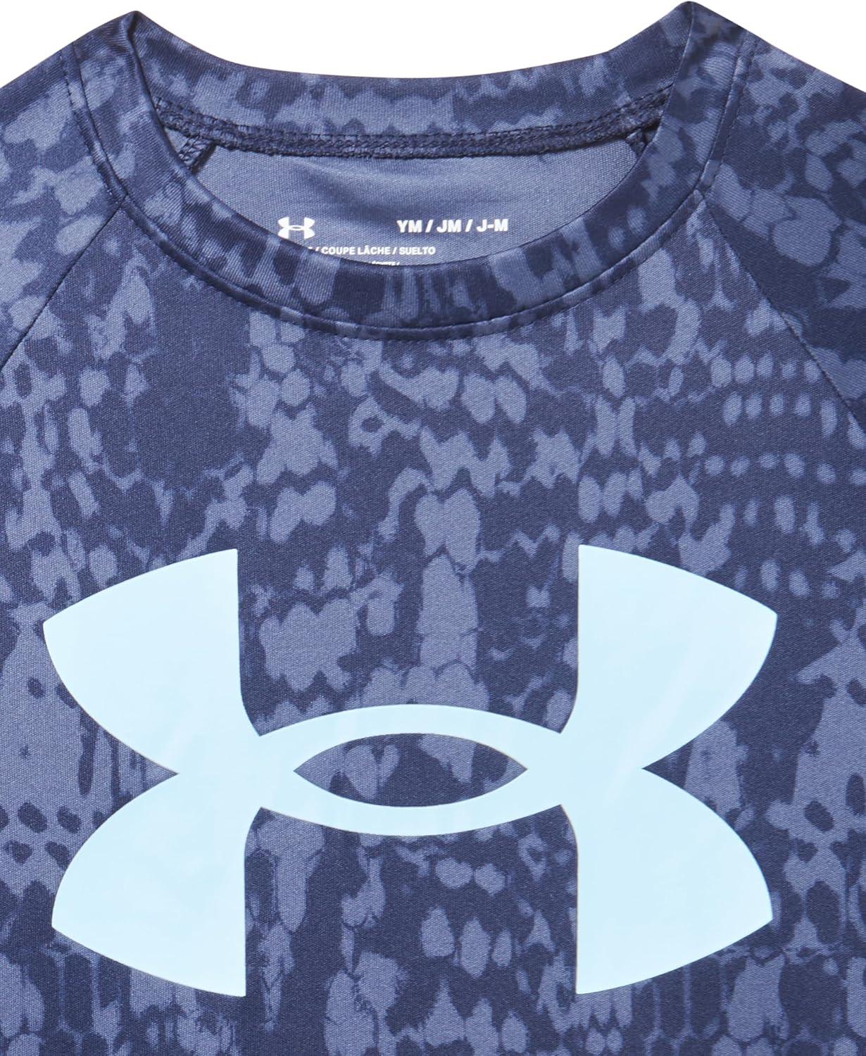 imageUnder Armour Boys Tech Big Logo Printed ShortSleeve TShirt411 Midnight Navy   Stream