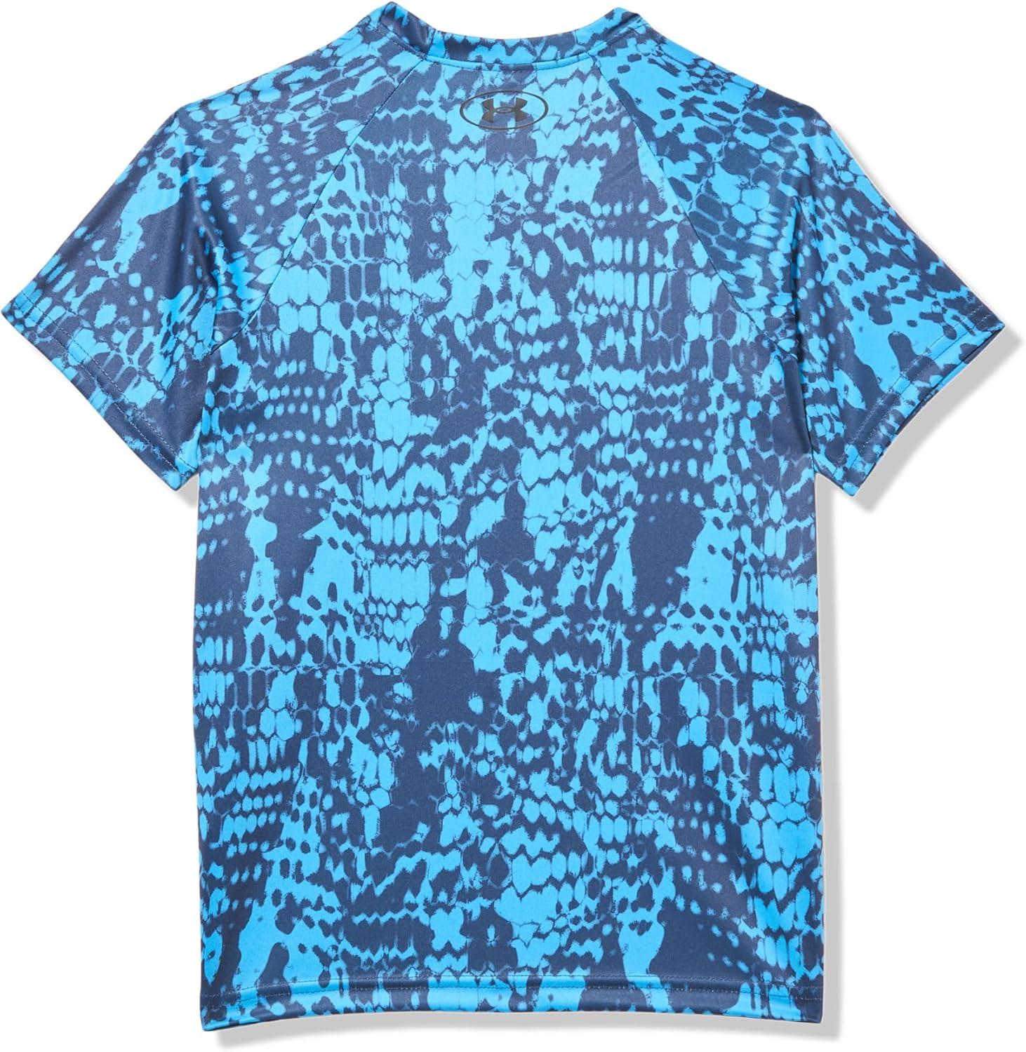 imageUnder Armour Boys Tech Big Logo Printed ShortSleeve TShirt452 Ether Blue   Black