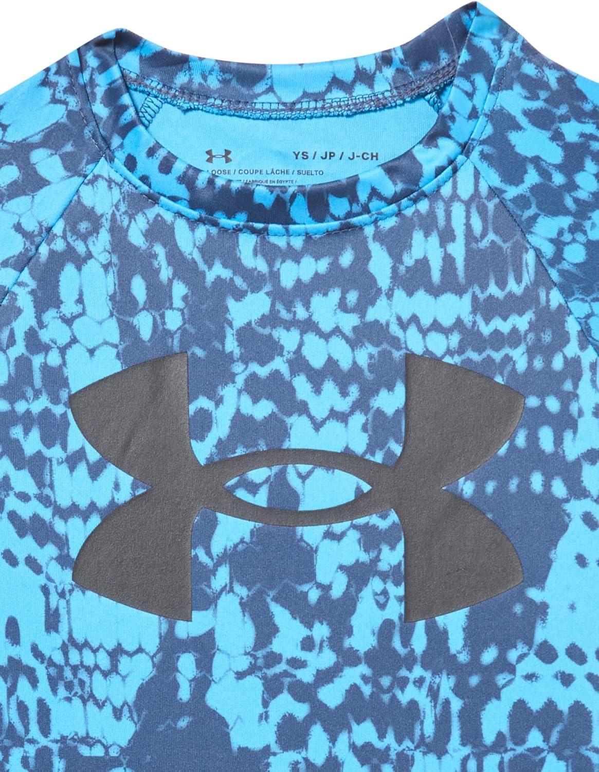 imageUnder Armour Boys Tech Big Logo Printed ShortSleeve TShirt452 Ether Blue   Black