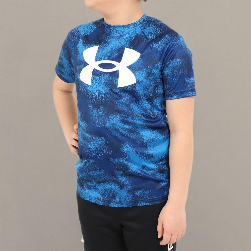 imageUnder Armour Boys Tech Big Logo Printed ShortSleeve TShirt471 Blue Mirage   White