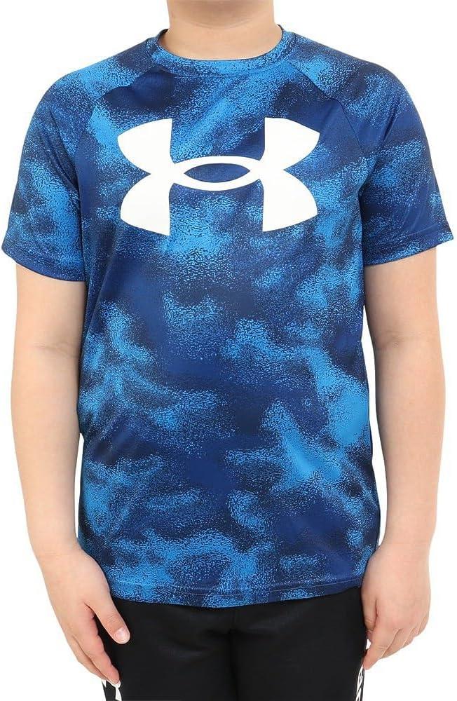 imageUnder Armour Boys Tech Big Logo Printed ShortSleeve TShirt471 Blue Mirage   White
