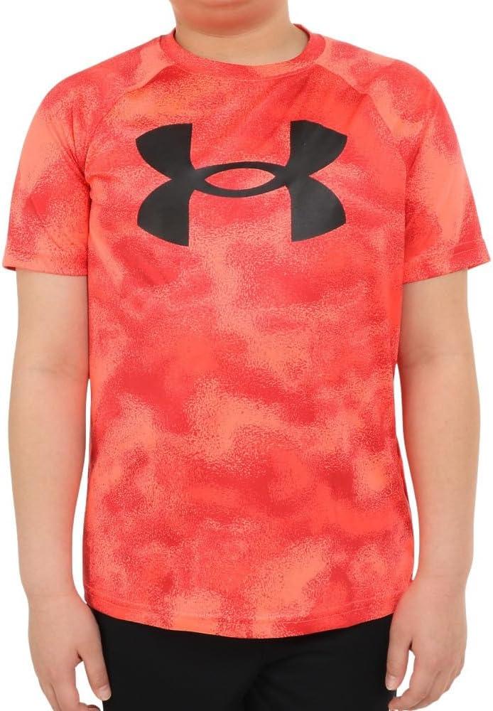 imageUnder Armour Boys Tech Big Logo Printed ShortSleeve TShirt877 After Burn   White