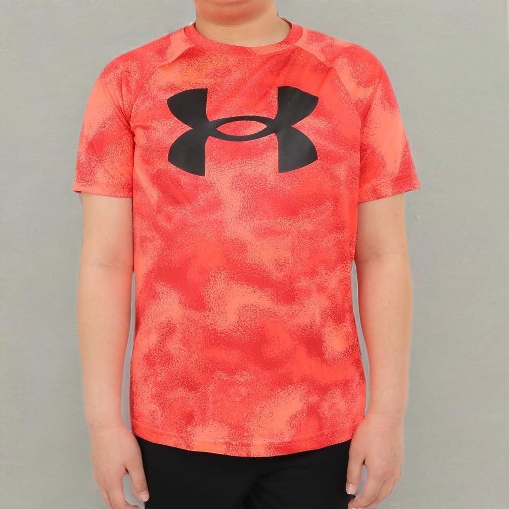 imageUnder Armour Boys Tech Big Logo Printed ShortSleeve TShirt877 After Burn   White