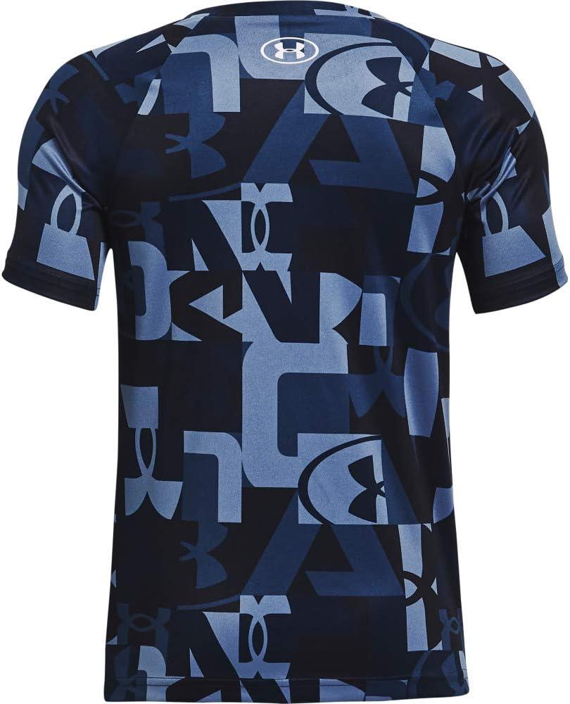 imageUnder Armour Boys Tech Big Logo Printed ShortSleeve TShirtAcademy Blue 408White