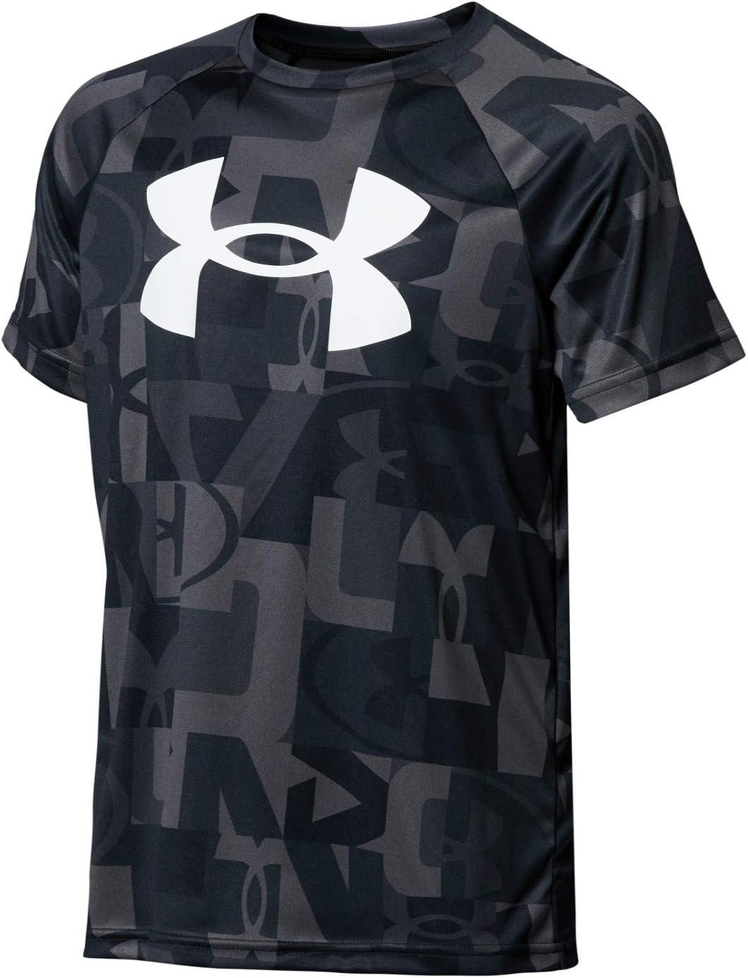 imageUnder Armour Boys Tech Big Logo Printed ShortSleeve TShirtBlack 001White
