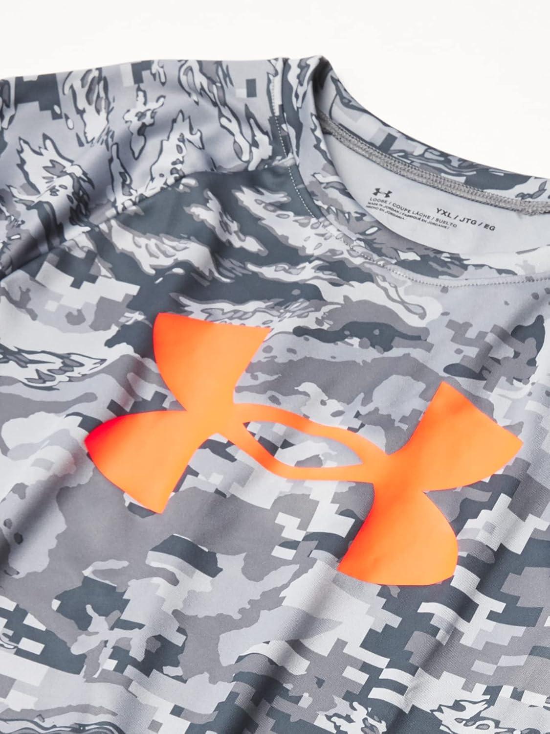 imageUnder Armour Boys Tech Big Logo Printed ShortSleeve TShirtConcrete 066Phoenix Fire