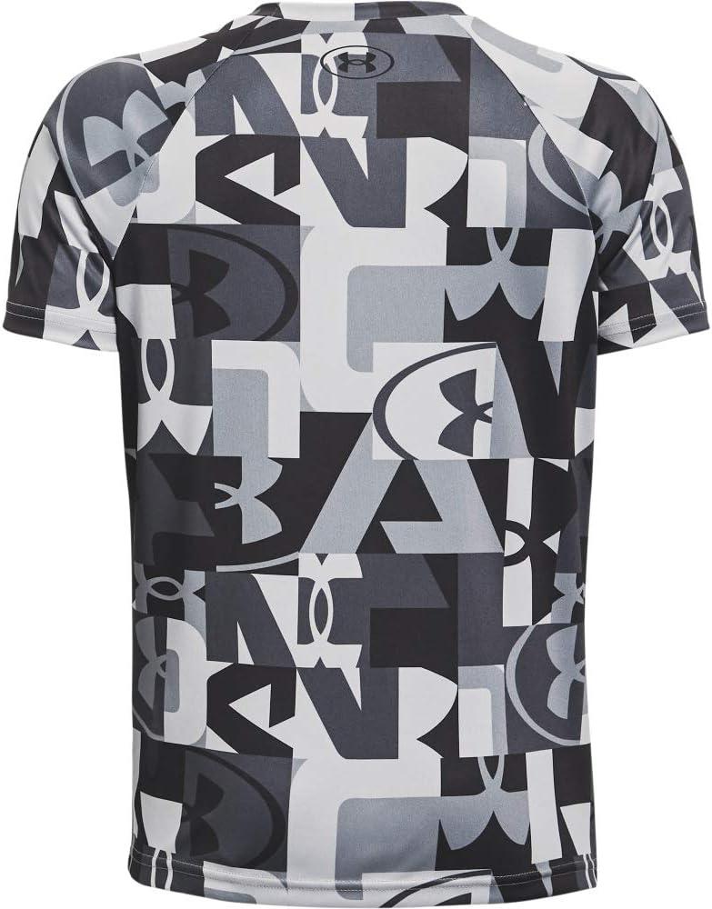 imageUnder Armour Boys Tech Big Logo Printed ShortSleeve TShirtHalo Gray 014Black