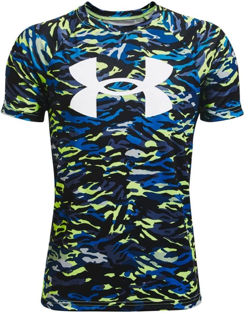 imageUnder Armour Boys Tech Big Logo Printed ShortSleeve TShirtQuirky Lime 753White