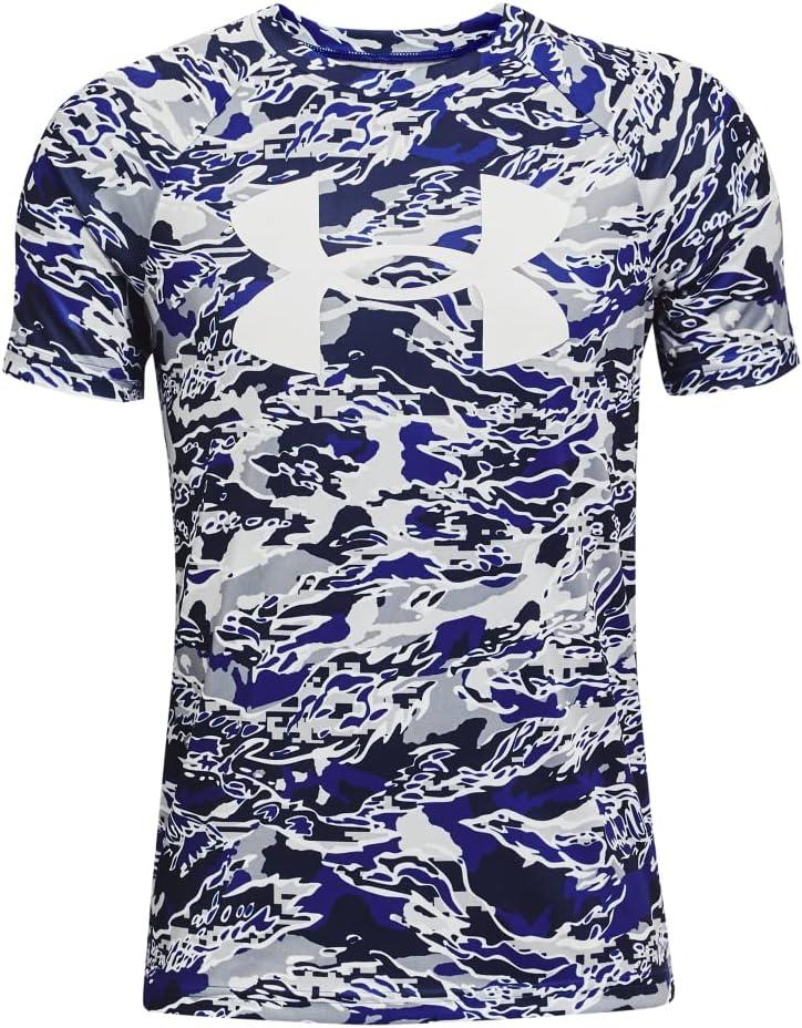 imageUnder Armour Boys Tech Big Logo Printed ShortSleeve TShirtRoyal 400White