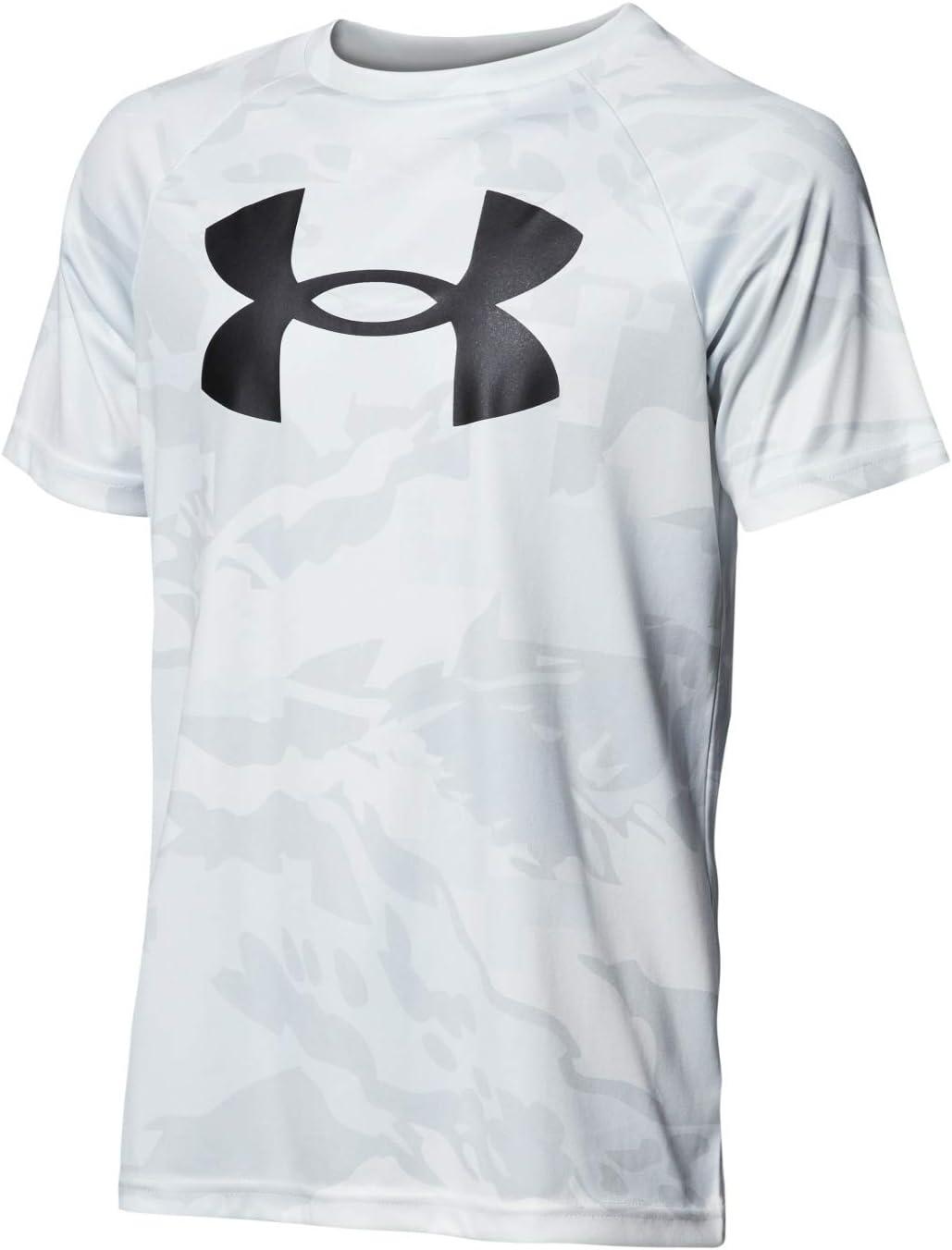 imageUnder Armour Boys Tech Big Logo Printed ShortSleeve TShirtWhite 100Black