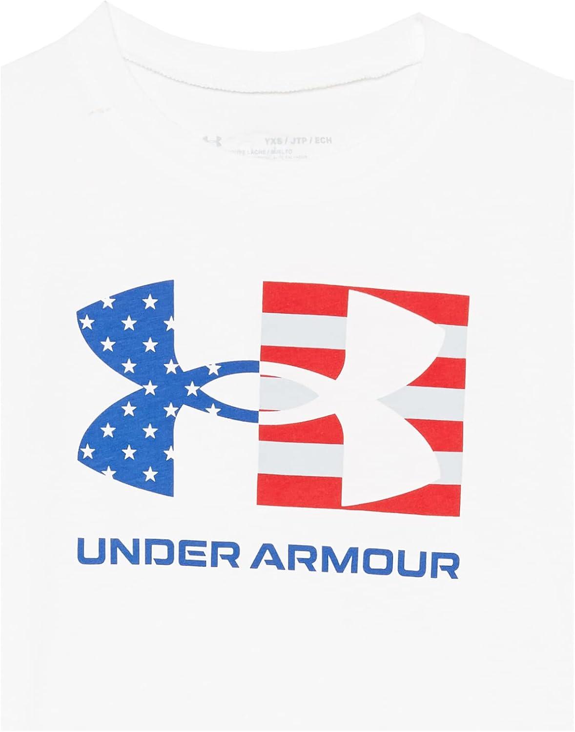 imageUnder Armour Freedom Flag Boys Short Sleeve TShirt100 White   Royal