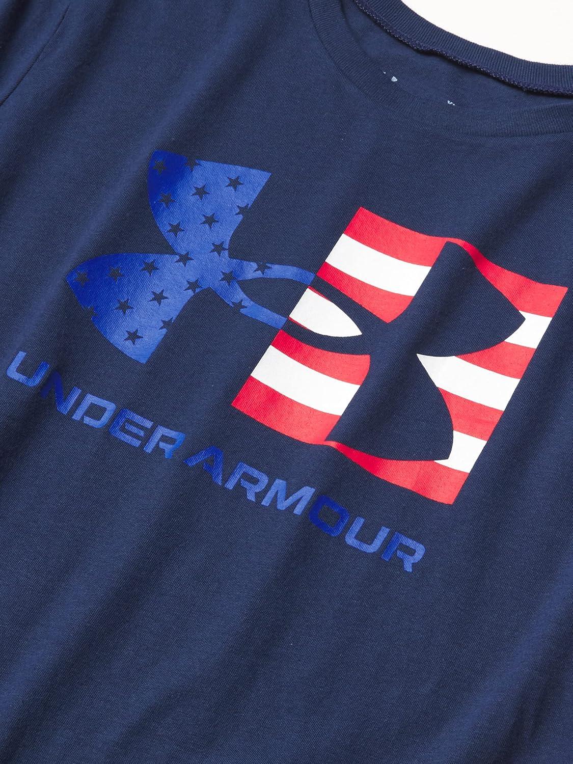 imageUnder Armour Freedom Flag Boys Short Sleeve TShirtAcademy Blue 408Royal