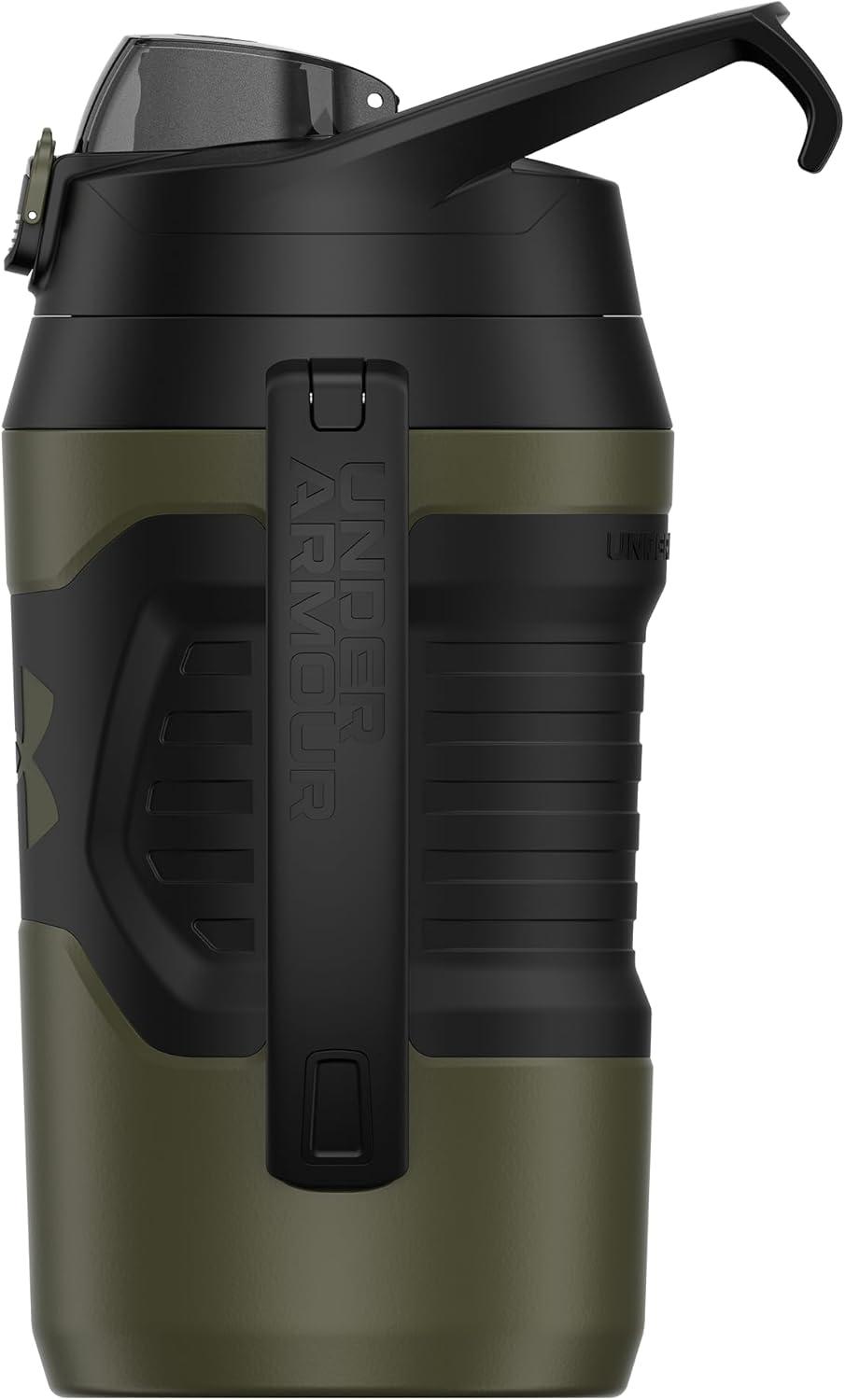 imageUnder Armour Half Gallon Water Bottle Insulated 64oz Insulated Water Bottle with Handle Sports Water Jug Fence Hook Leak Resistant for Baseball Football ampamp MoreMarine OD Green