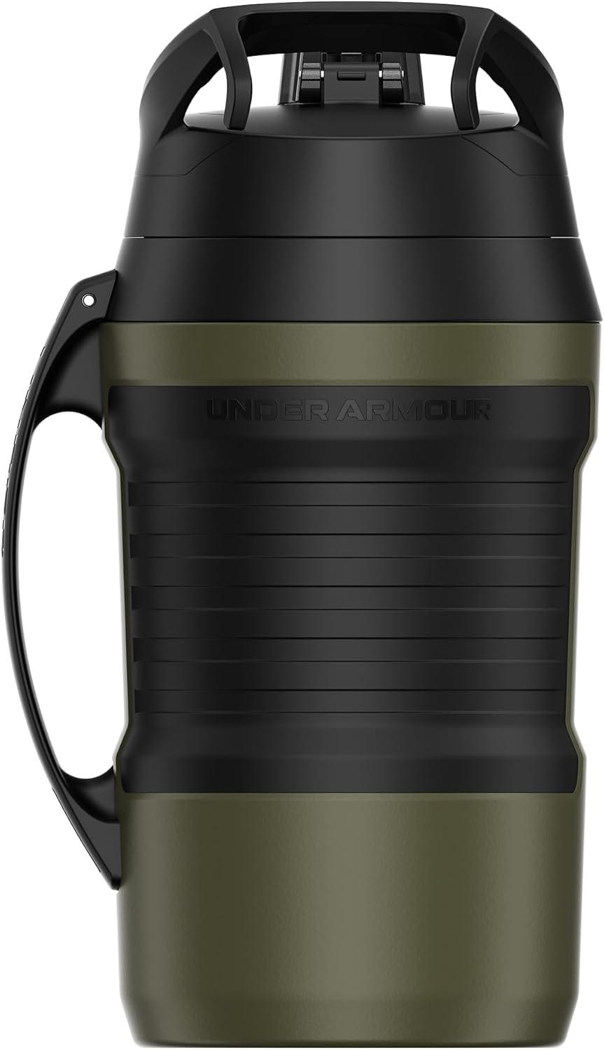 imageUnder Armour Half Gallon Water Bottle Insulated 64oz Insulated Water Bottle with Handle Sports Water Jug Fence Hook Leak Resistant for Baseball Football ampamp MoreMarine OD Green
