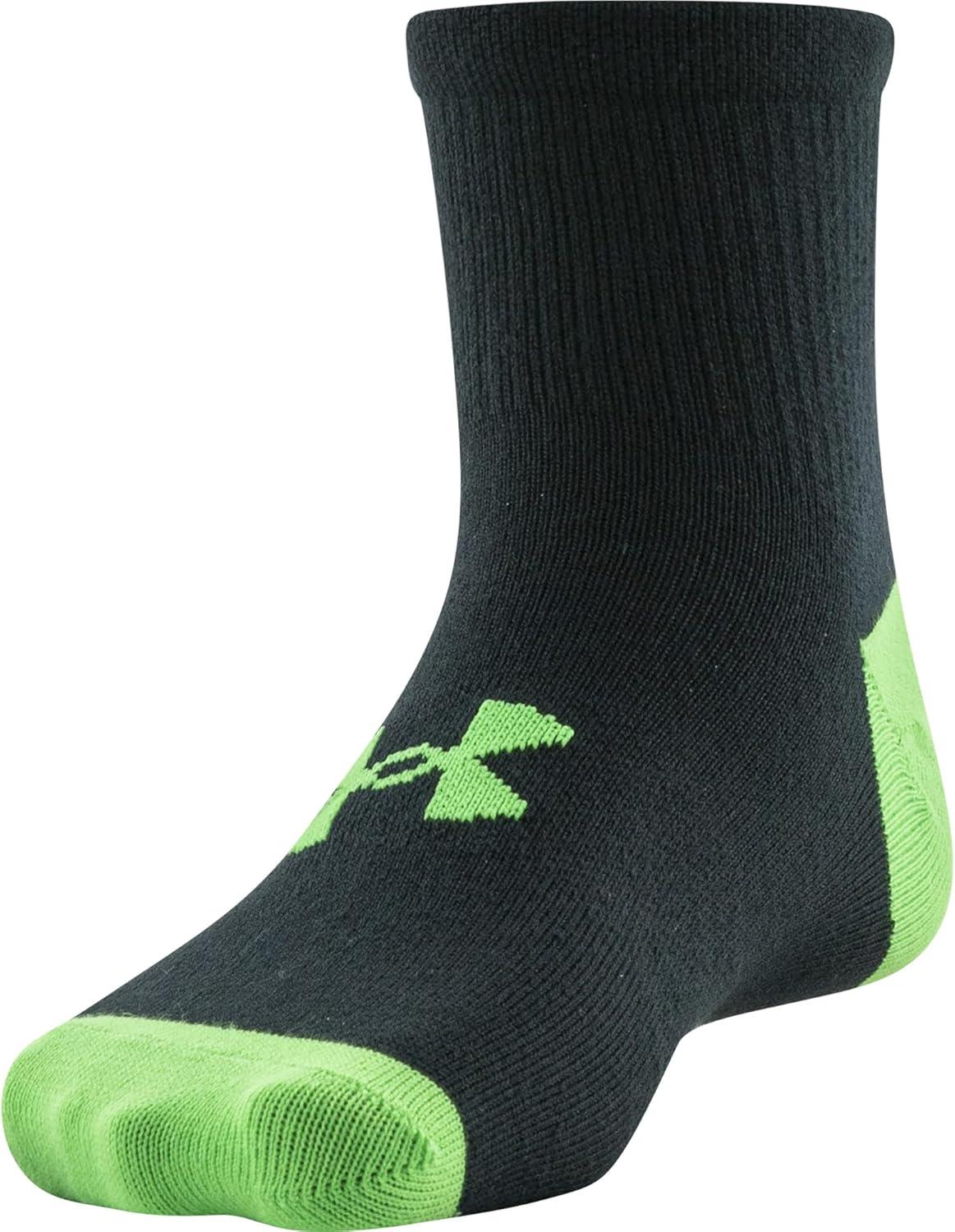 imageUnder Armour Kids Essential Lite Quarter Socks 6PairsBlackGreen Assorted