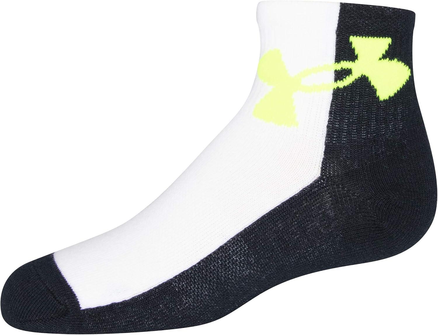 imageUnder Armour Kids Essential Lite Quarter Socks 6PairsBlackHigh Vis Yellow Assorted