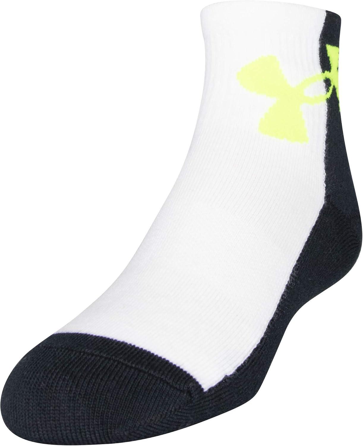 imageUnder Armour Kids Essential Lite Quarter Socks 6PairsBlackHigh Vis Yellow Assorted