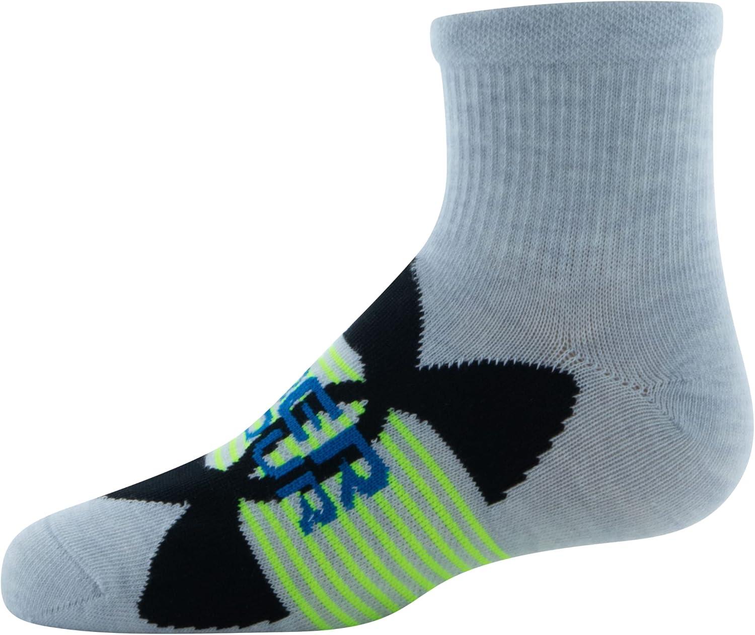 imageUnder Armour Kids Essential Lite Quarter Socks 6PairsHalo GrayWhiteCruise Blue