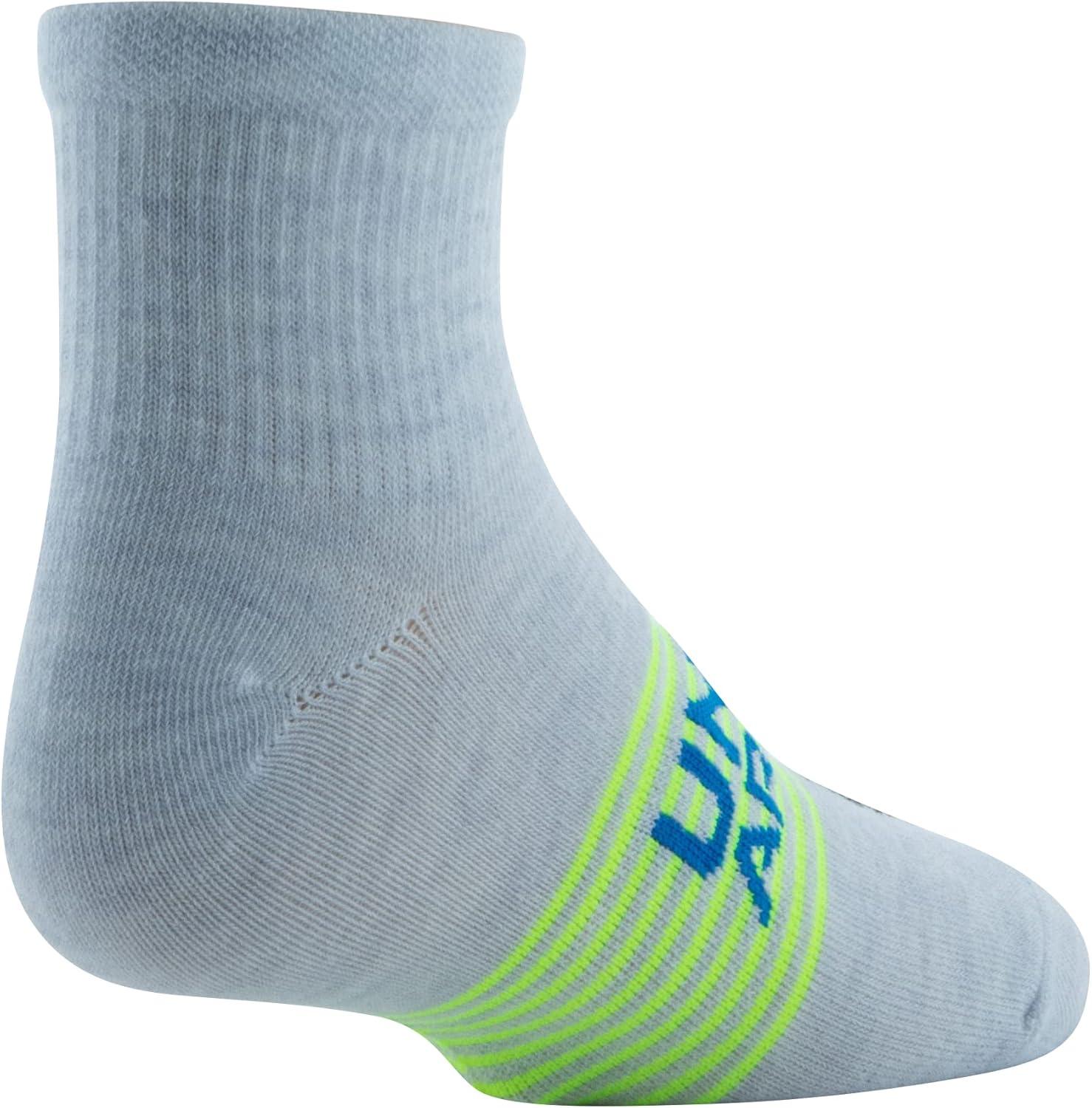 imageUnder Armour Kids Essential Lite Quarter Socks 6PairsHalo GrayWhiteCruise Blue