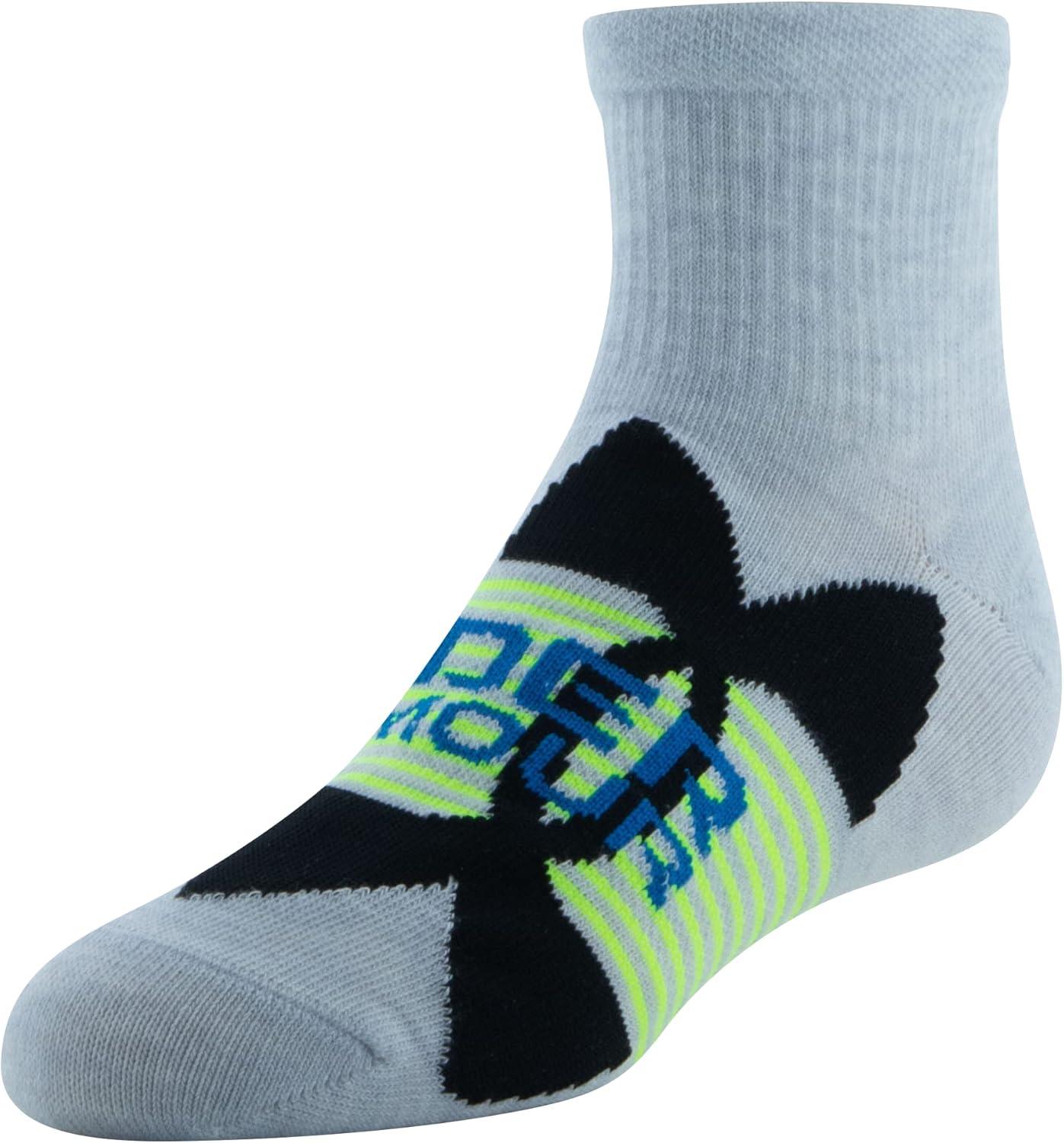 imageUnder Armour Kids Essential Lite Quarter Socks 6PairsHalo GrayWhiteCruise Blue