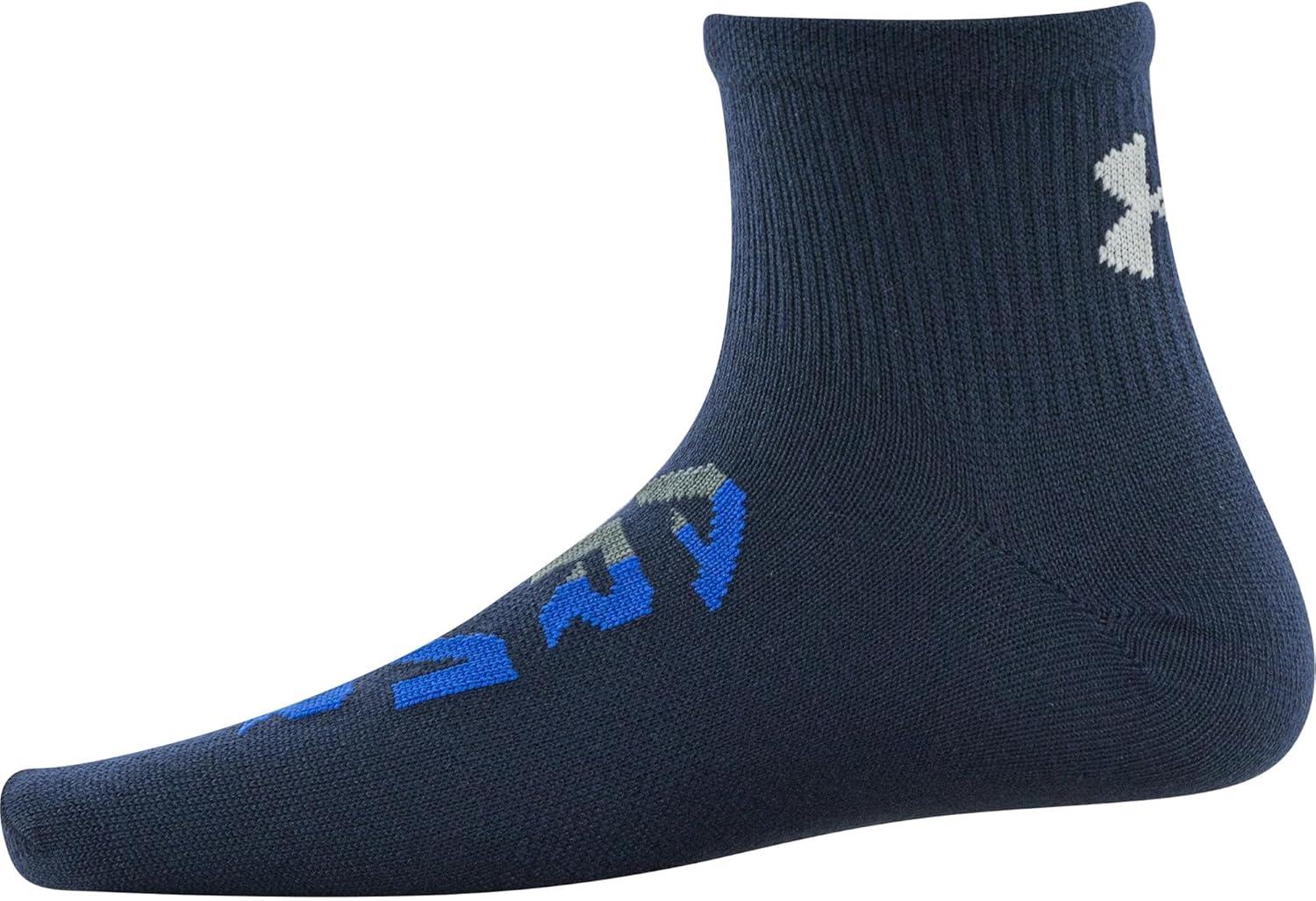 imageUnder Armour Kids Essential Lite Quarter Socks 6PairsMidnight Navy Assorted