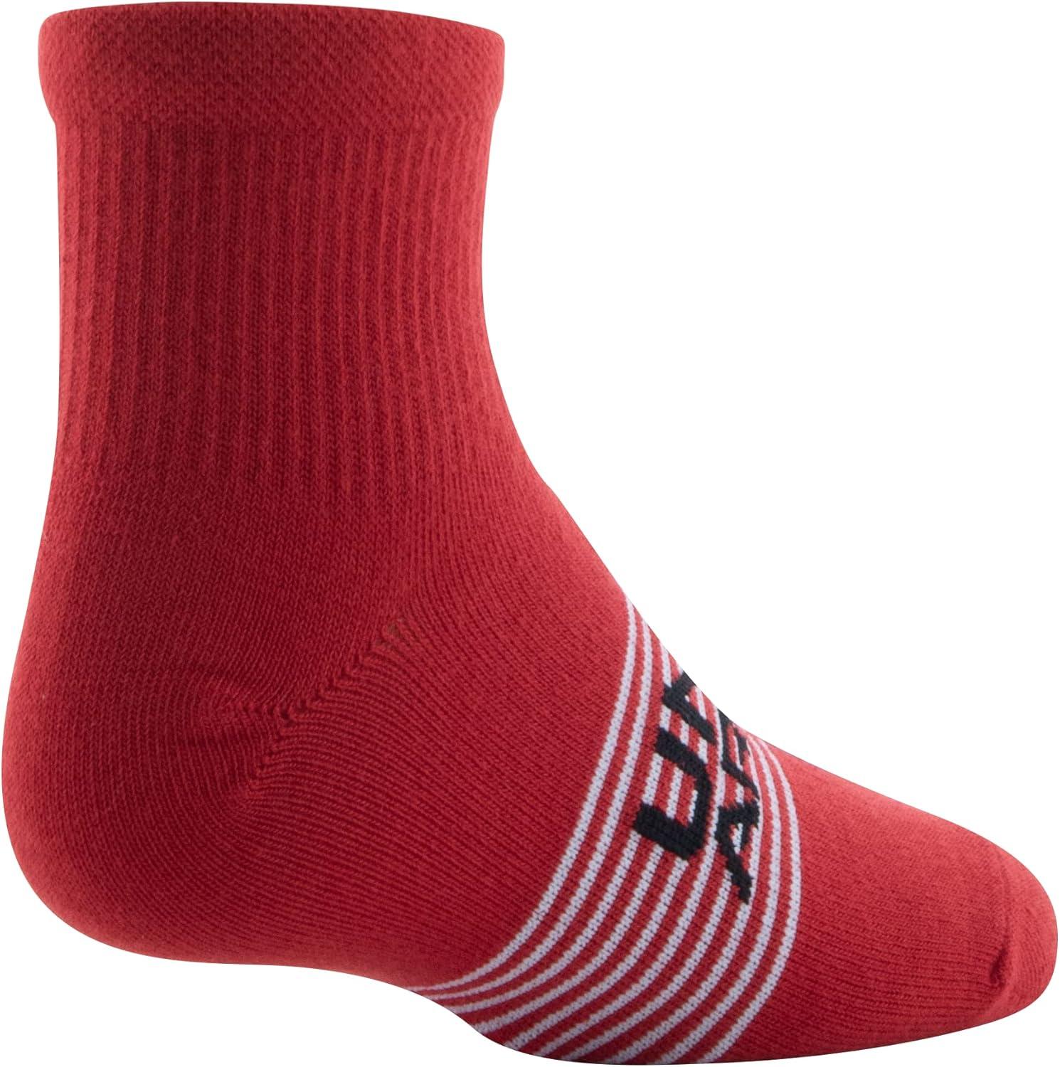 imageUnder Armour Kids Essential Lite Quarter Socks 6PairsRedPitch GrayBlack