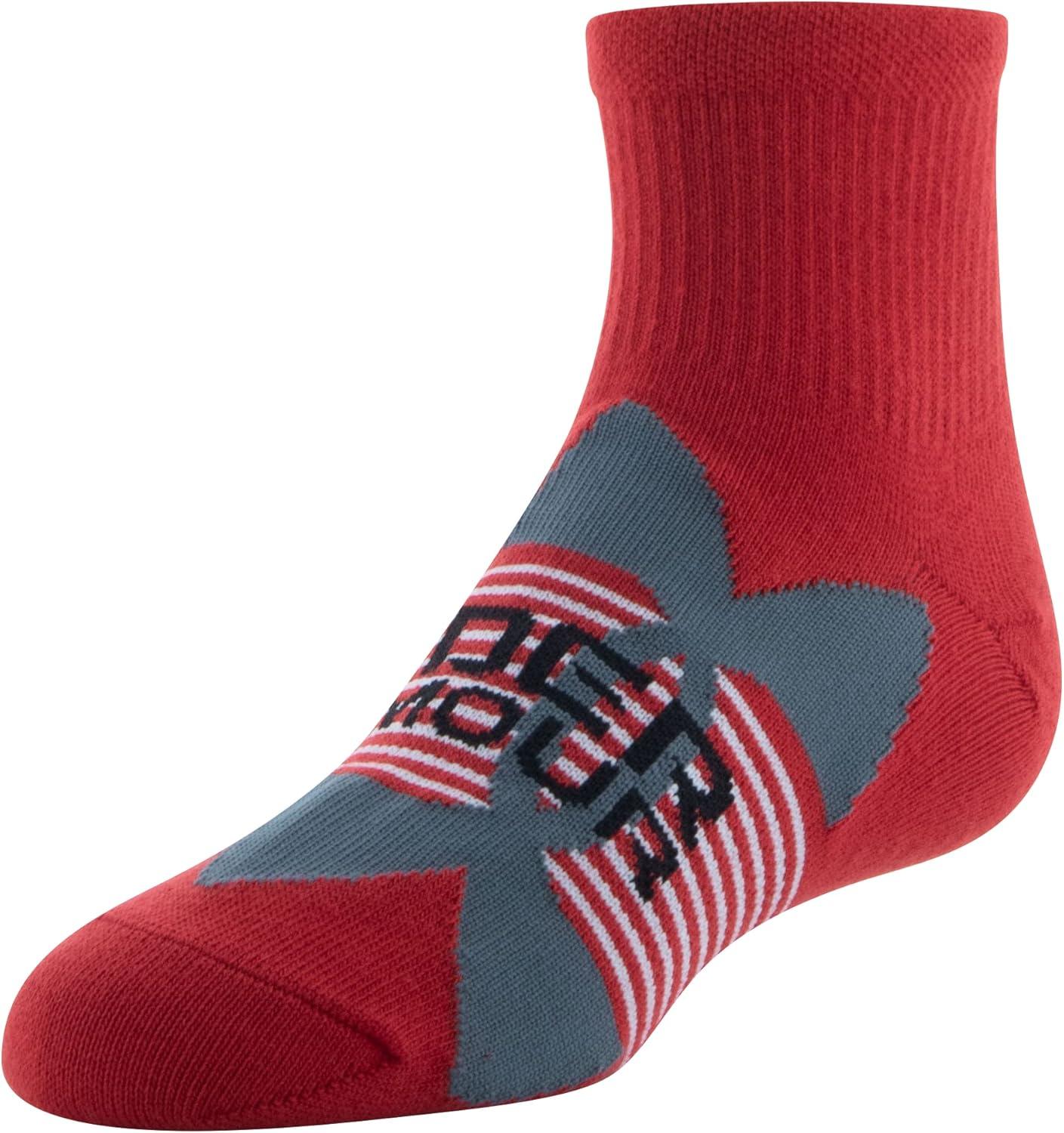 imageUnder Armour Kids Essential Lite Quarter Socks 6PairsRedPitch GrayBlack