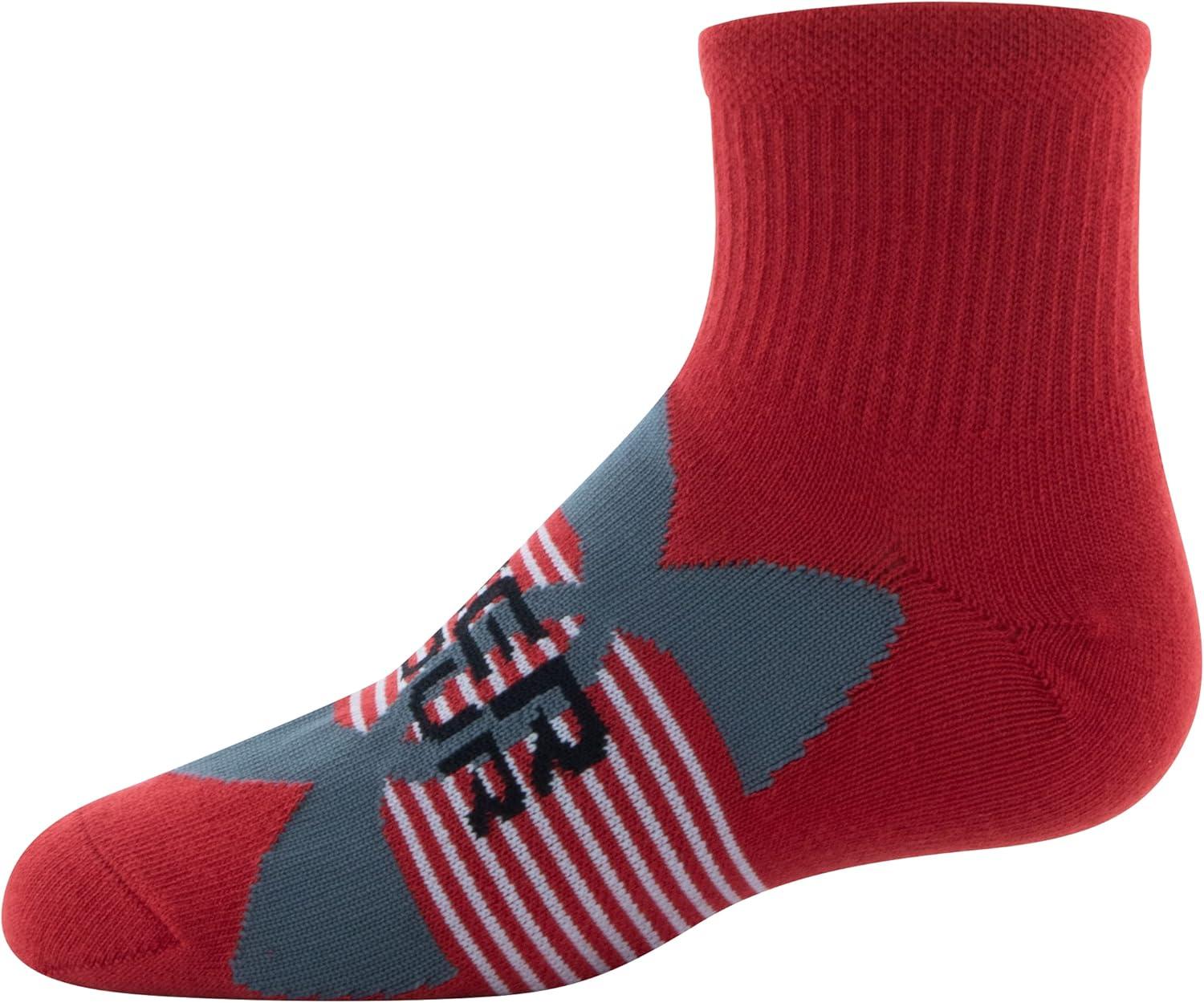 imageUnder Armour Kids Essential Lite Quarter Socks 6PairsRedPitch GrayBlack