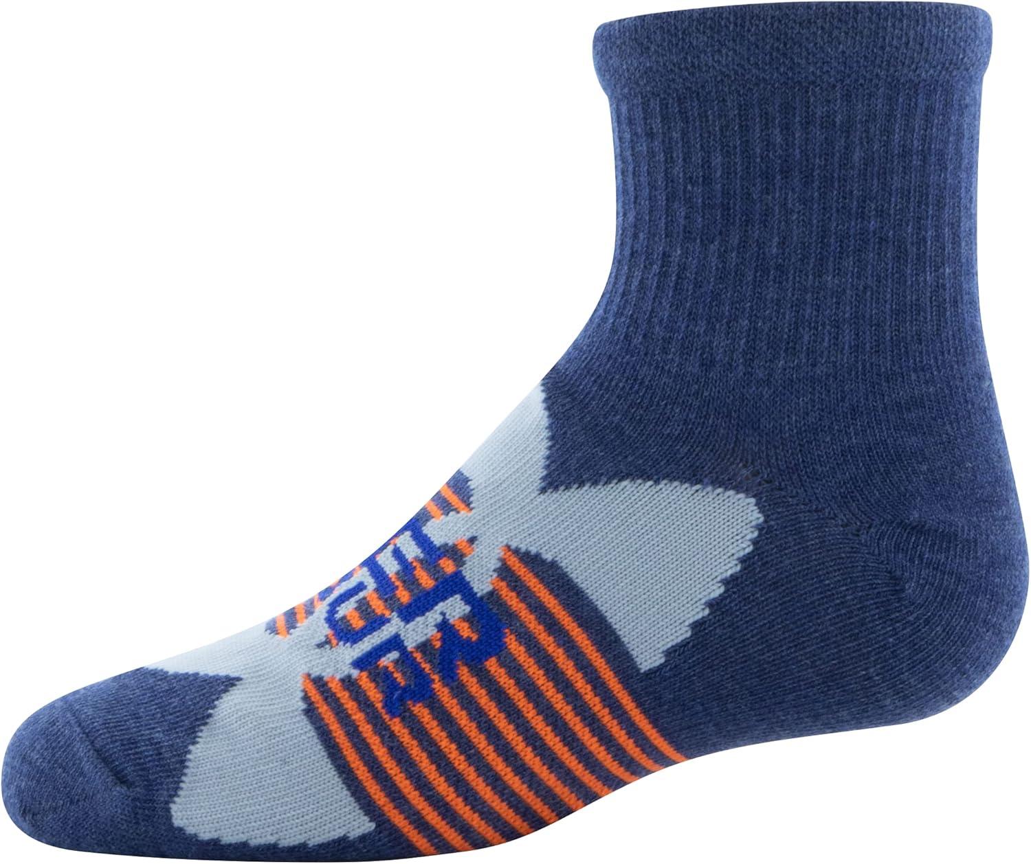 imageUnder Armour Kids Essential Lite Quarter Socks 6PairsUtility BlueHalo GrayRoyal