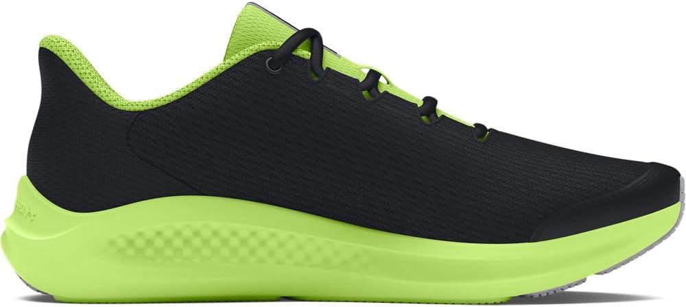 imageUnder Armour Kids Grade School Charged Pursuit 3 Running Shoe003 BlackMorph GreenMod Gray