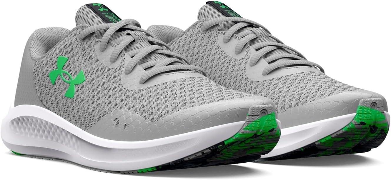 imageUnder Armour Kids Grade School Charged Pursuit 3 Running Shoe102 Mod GrayMod GrayGreen Screen